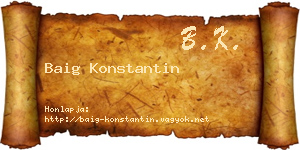 Baig Konstantin névjegykártya